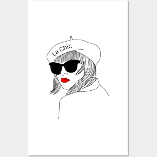 La Chic Line drawing Girl Posters and Art